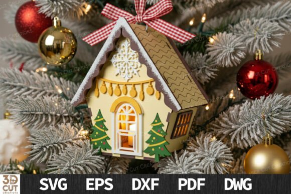 3D Christmas Tree House Ornament SVG: A Festive Crafting Essential