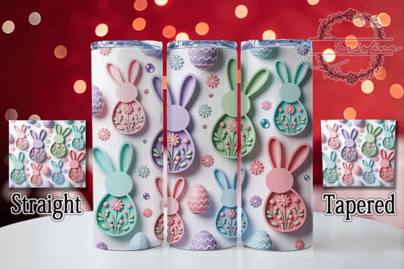 3D Floral Puffy Bunny Tumbler: A Charming Design Asset