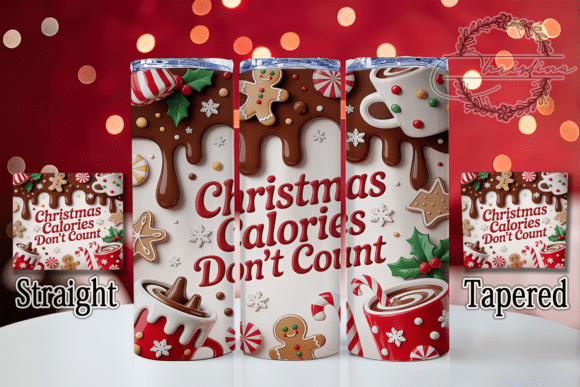 3D Funny Christmas Calories Tumbler Design