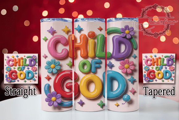 3D Inflated Child of God Tumbler Design
