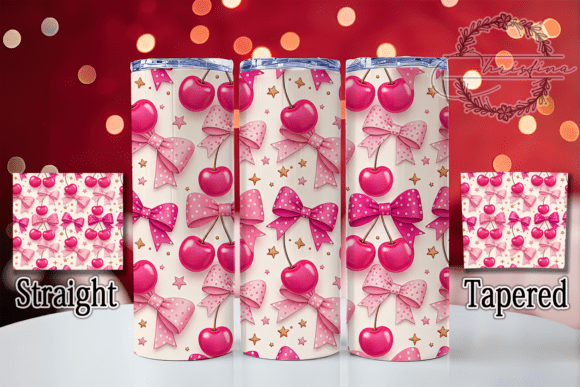 3D Pink Coquette Bow Tumbler Design