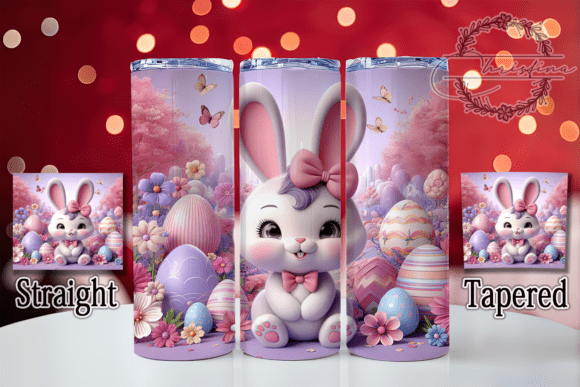3D Puffy Easter Bunny Tumbler
