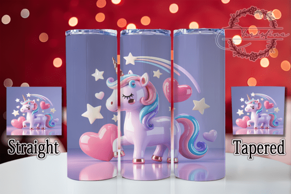 3D Puffy Unicorn Tumbler Design: Vibrant & Versatile