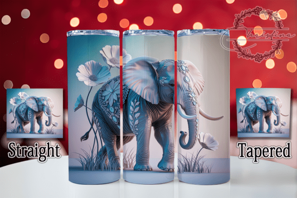 3D Realistic Elephant Tumbler Design for 20oz Skinny Tumblers