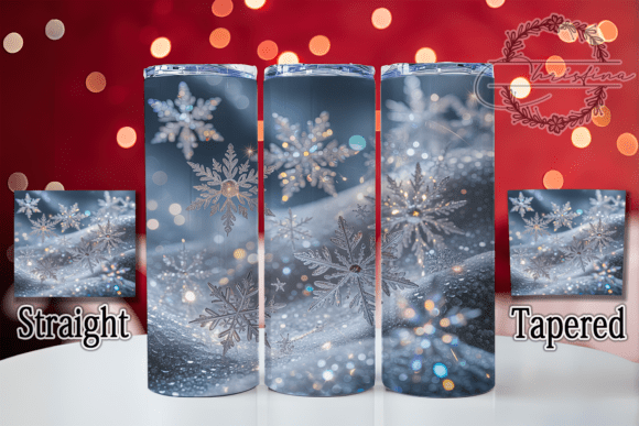 3D Sparkly Glitter Snowflake Tumbler Design