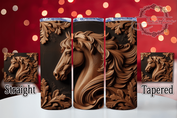 3D Wood Carved Horse Tumbler: A Premium Design Asset