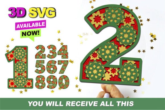 Arabic Numbers 3D SVG: Creative Design Assets