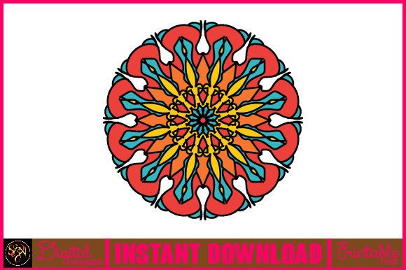 Mandala 3D Layered SVG Cut File-180: Vibrant Hand-Drawn Design